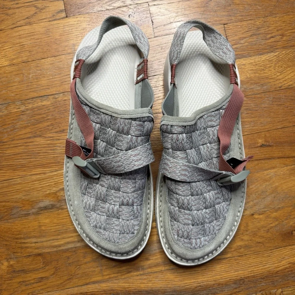 Chaco Canyon Woven Clog Mens 14 Hut Fungi Beige Kaki Suede Sandals BOHO